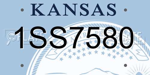1SS7580 Kansas License Plate