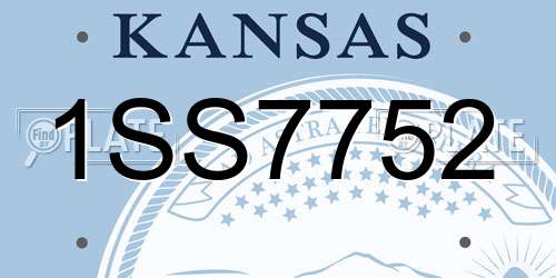 1SS7752 Kansas License Plate