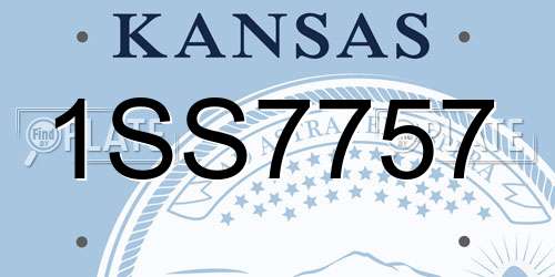 1SS7757 Kansas License Plate