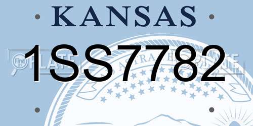 1SS7782 Kansas License Plate