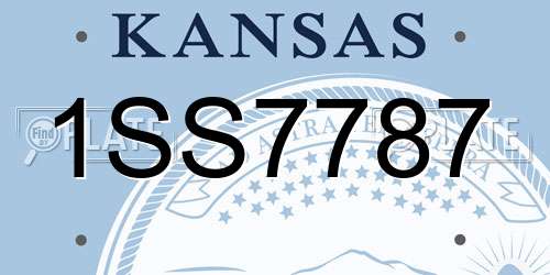 1SS7787 Kansas License Plate