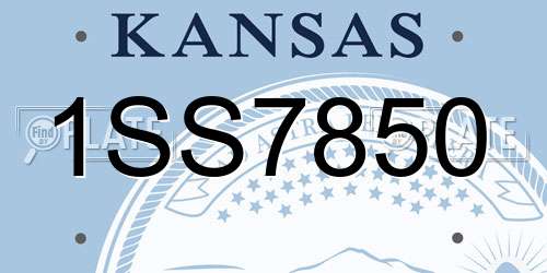 1SS7850 Kansas License Plate