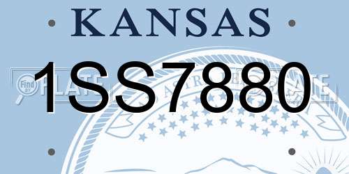 1SS7880 Kansas License Plate