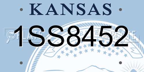 1SS8452 Kansas License Plate