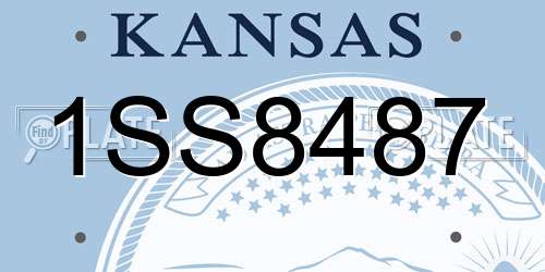 1SS8487 Kansas License Plate