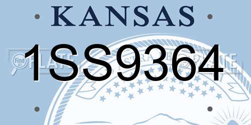 1SS9364 Kansas License Plate