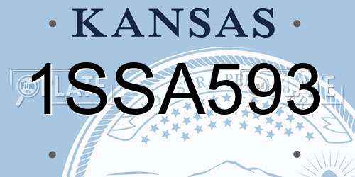 1SSA593 Kansas License Plate