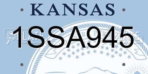 1SSA945 Kansas License Plate