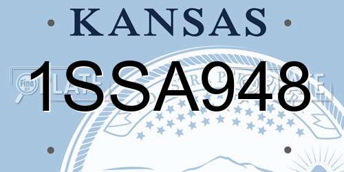 1SSA948 Kansas License Plate