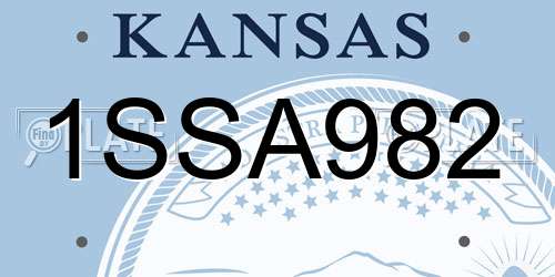 1SSA982 Kansas License Plate