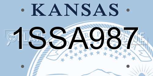 1SSA987 Kansas License Plate