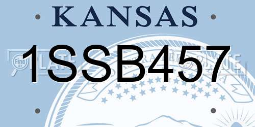 1SSB457 Kansas License Plate