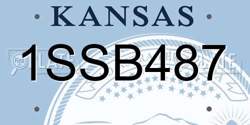 1SSB487 Kansas License Plate