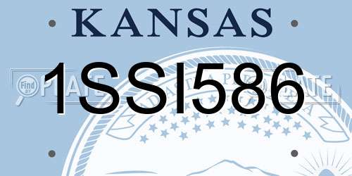 1SSI586 Kansas License Plate
