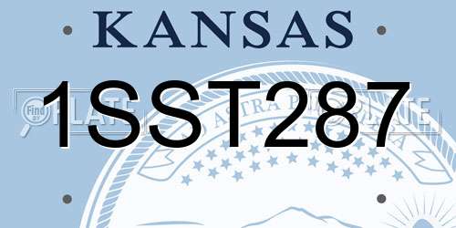 1SST287 Kansas License Plate