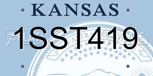 1SST419 Kansas License Plate