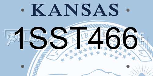 1SST466 Kansas License Plate