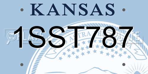1SST787 Kansas License Plate