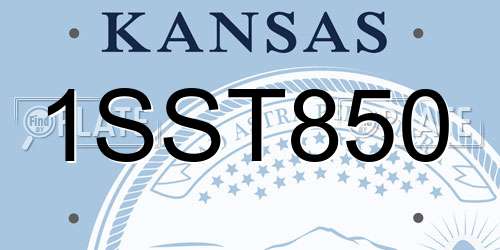 1SST850 Kansas License Plate