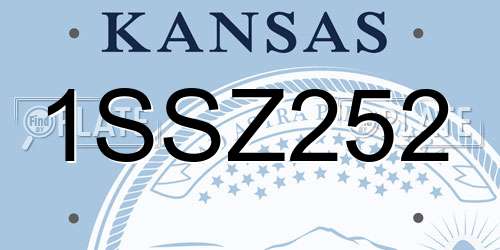 1SSZ252 Kansas License Plate