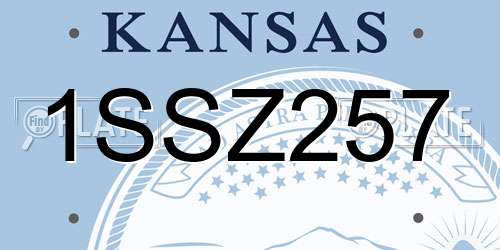 1SSZ257 Kansas License Plate