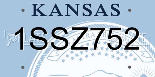 1SSZ752 Kansas License Plate