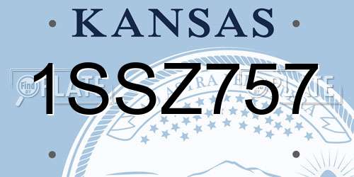 1SSZ757 Kansas License Plate