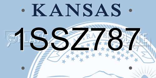 1SSZ787 Kansas License Plate