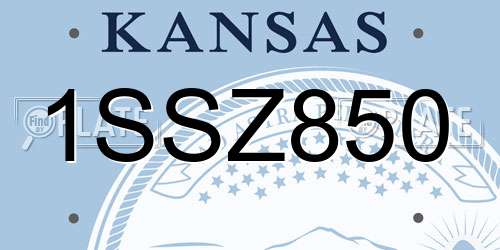 1SSZ850 Kansas License Plate