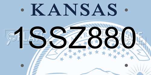 1SSZ880 Kansas License Plate