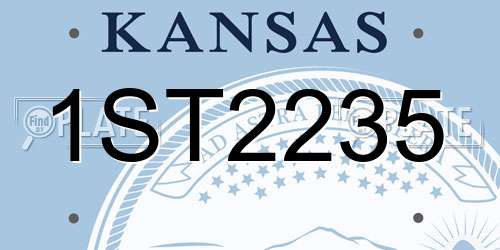 1ST2235 Kansas License Plate