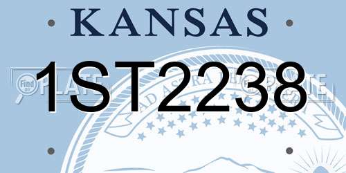 1ST2238 Kansas License Plate