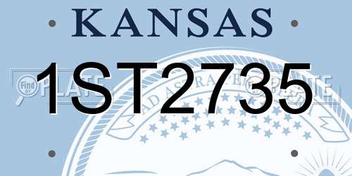 1ST2735 Kansas License Plate
