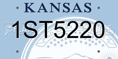 1ST5220 Kansas License Plate