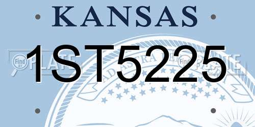 1ST5225 Kansas License Plate