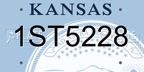 1ST5228 Kansas License Plate