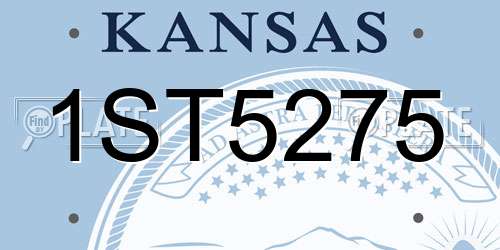 1ST5275 Kansas License Plate