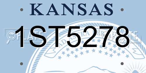 1ST5278 Kansas License Plate