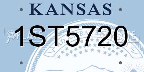 1ST5720 Kansas License Plate