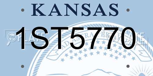 1ST5770 Kansas License Plate