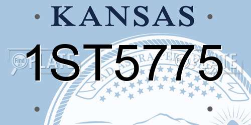 1ST5775 Kansas License Plate