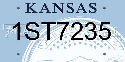 1ST7235 Kansas License Plate