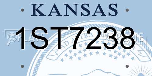 1ST7238 Kansas License Plate