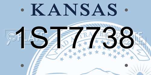 1ST7738 Kansas License Plate