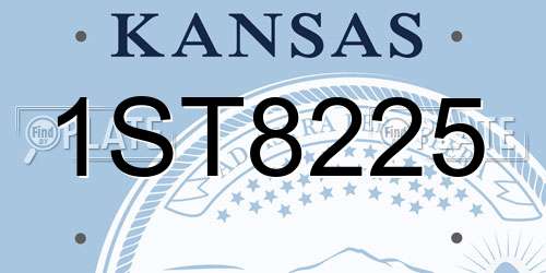 1ST8225 Kansas License Plate