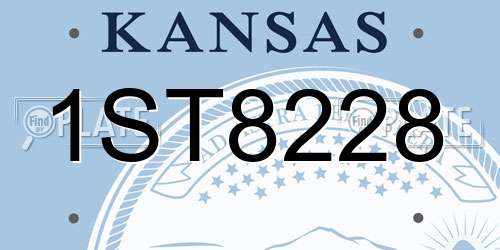1ST8228 Kansas License Plate