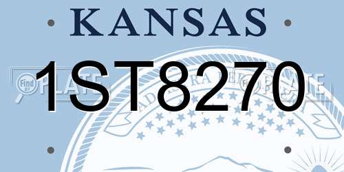 1ST8270 Kansas License Plate