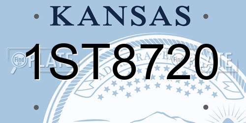 1ST8720 Kansas License Plate