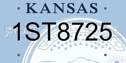 1ST8725 Kansas License Plate