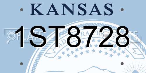 1ST8728 Kansas License Plate